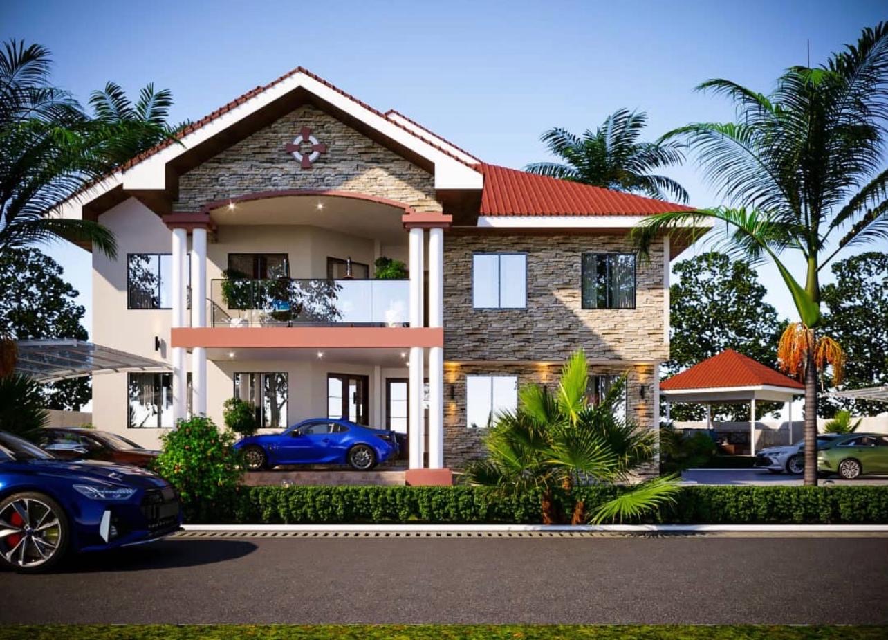 Daylight view of a two-storey contemporary residence